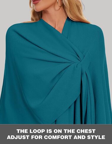 PULI Womens Elegant Cross Front Shawl Wraps Knitted Ponchos Cape Light Weight Poncho Sweater Soft Warm Travel Wraps in Kuwait