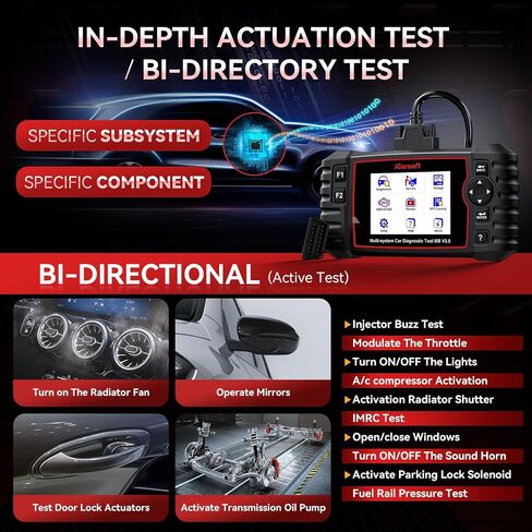 Bidirectional Diagnostic Tool for Mercedes-Benz/Sprinter/Smart, iCarsoft MB V3.0(Enhance Version) 28+ Reset Service OBD2 Full System Scanner, Battery Test/Actuation Test, Auto VIN, Quick Scan in Saudi Arabia