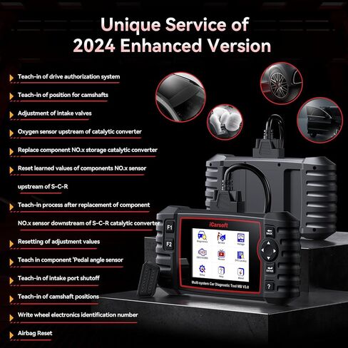 Bidirectional Diagnostic Tool for Mercedes-Benz/Sprinter/Smart, iCarsoft MB V3.0(Enhance Version) 28+ Reset Service OBD2 Full System Scanner, Battery Test/Actuation Test, Auto VIN, Quick Scan in Saudi Arabia