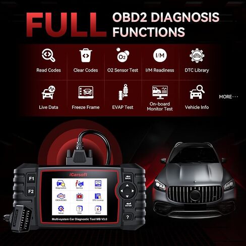 Bidirectional Diagnostic Tool for Mercedes-Benz/Sprinter/Smart, iCarsoft MB V3.0(Enhance Version) 28+ Reset Service OBD2 Full System Scanner, Battery Test/Actuation Test, Auto VIN, Quick Scan in Saudi Arabia