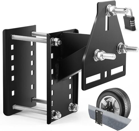 Spare Tire Carrier Mount with Lock, Heavy Duty Steel Spare Tire Mount for Utility Trailer and 4 & 5 & 6 Lugs Trailer Wheels, Holds Up to 150 Lbs in Saudi Arabia