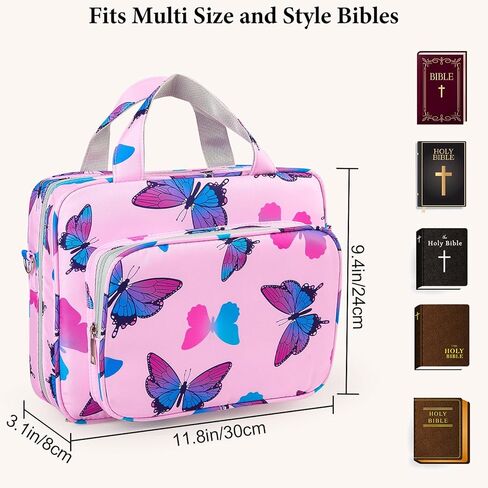 ICOSY Bible Covers for Women Girls Bible Cover Case Large Bible Bag with Detachable Shoulder Strap, Bible Case Study Supplies in Kuwait