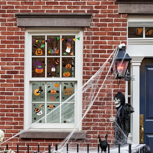 232 قطعة من ملصقات النوافذ لتزيين الهالوين، 10 ورقات كبيرة من العناكب السوداء للهالوين/ملصقات القرع اللطيفة، ملصقات نوافذ الهالوين للأطفال/المدرسة/المنزل/اللوازم المكتبية in Kuwait