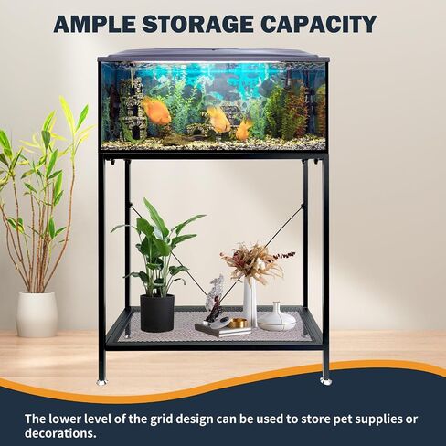 tongmo 40 Gallon Fish Tank Stand, 2 Stands Metal Aquarium Stand, Aquarium Turtle Tank (40 Gallon-Black) in Kuwait