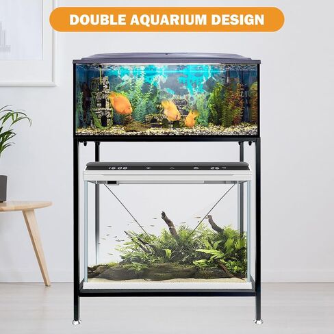 tongmo 40 Gallon Fish Tank Stand, 2 Stands Metal Aquarium Stand, Aquarium Turtle Tank (40 Gallon-Black) in Kuwait
