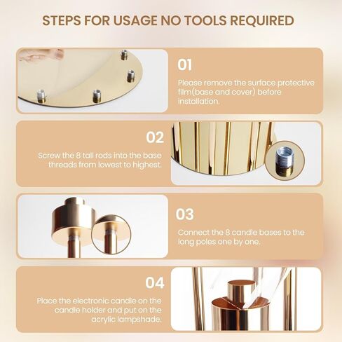 4 مجموعات 8 قطع مركزية من الشمعدانات الأكريليكية، حاملات شموع معدنية بطول 54 بوصة لقطعة مركزية لطاولة الزفاف، حامل شموع أرضية مع ظل أكريليك شفاف، عاكس الضوء أكريليك للشمعة الإلكترونية in Kuwait