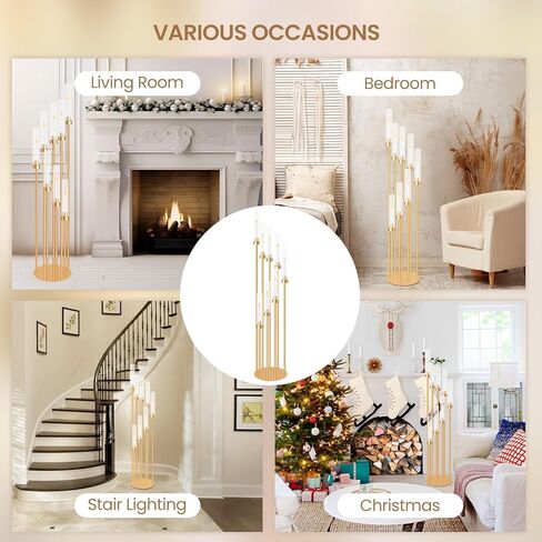 4 مجموعات 8 قطع مركزية من الشمعدانات الأكريليكية، حاملات شموع معدنية بطول 54 بوصة لقطعة مركزية لطاولة الزفاف، حامل شموع أرضية مع ظل أكريليك شفاف، عاكس الضوء أكريليك للشمعة الإلكترونية in Kuwait