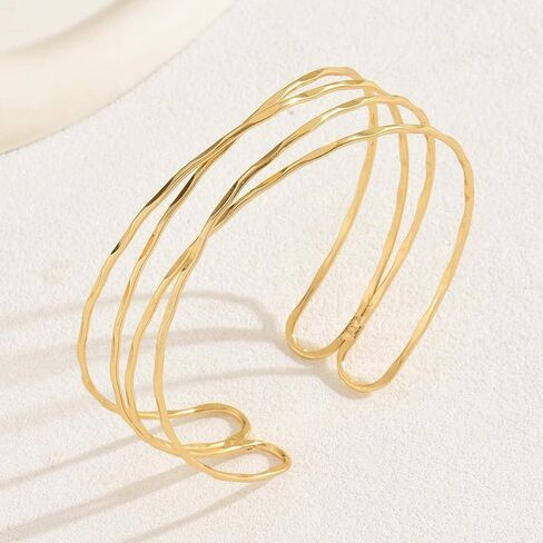 Gold Arm Cuff Jewelry for Women Arm Jewelry Upper Arm Cuff Upper Arm Bracelets Bangle Metal Adjustable Gold/Silver Plated Gold Arm Cuff Upper Arm in Saudi Arabia