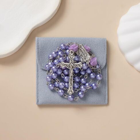 Rosary Beads Catholic for Women - Confirmation Gifts for Teenage Girl,6mm Artificial Pearls Rosary, Exquisite Gifts for Women in Kuwait