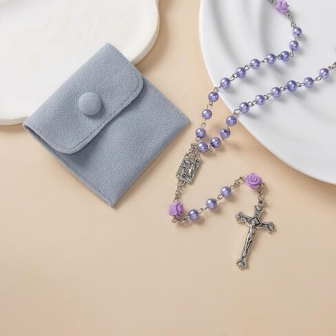 Rosary Beads Catholic for Women - Confirmation Gifts for Teenage Girl,6mm Artificial Pearls Rosary, Exquisite Gifts for Women in Kuwait
