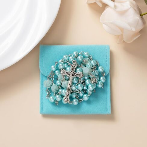 Rosary Beads Catholic for Women - Confirmation Gifts for Teenage Girl,6mm Artificial Pearls Rosary, Exquisite Gifts for Women in Kuwait