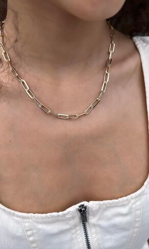 18k Gold Filled 10mm Paper Clip Everyday Necklace in Saudi Arabia