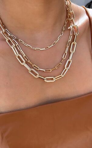 18k Gold Filled 10mm Paper Clip Everyday Necklace in Saudi Arabia
