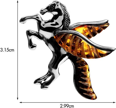 Amber Sterling Silver Pegasus Horse Pendant in Saudi Arabia