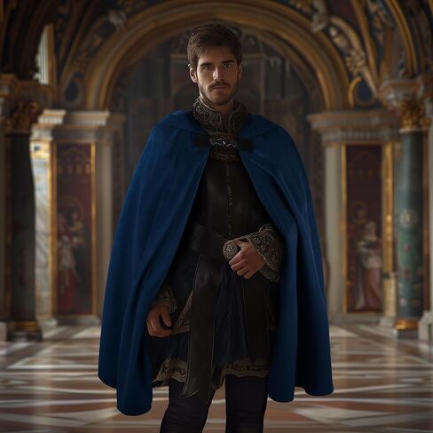 Renaissance Hooded Cloak Hobbit Halloween Medieval Costume Adult Cosplay Short Cape for Men and Women in Saudi Arabia