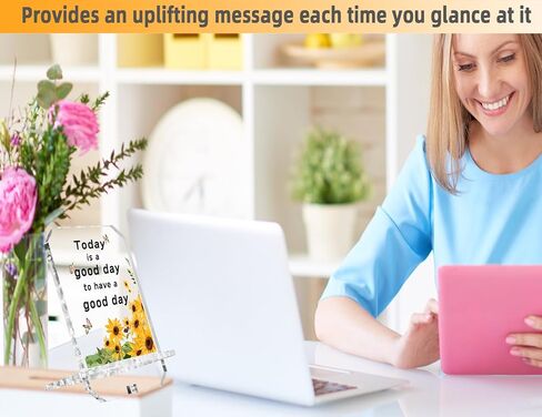 Inspirational Gifts for Coworker Friend Daily Reminder Positive Quote Phone Holder 6.8x3.7 Birthday Gifts Affirmation Gifts for Women Emotional Support Office Desk Decor(Sunflower Good Today) in Saudi Arabia