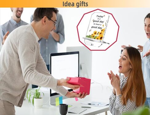 Inspirational Gifts for Coworker Friend Daily Reminder Positive Quote Phone Holder 6.8x3.7 Birthday Gifts Affirmation Gifts for Women Emotional Support Office Desk Decor(Sunflower Good Today) in Saudi Arabia
