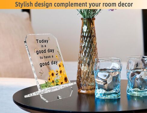 Inspirational Gifts for Coworker Friend Daily Reminder Positive Quote Phone Holder 6.8x3.7 Birthday Gifts Affirmation Gifts for Women Emotional Support Office Desk Decor(Sunflower Good Today) in Saudi Arabia
