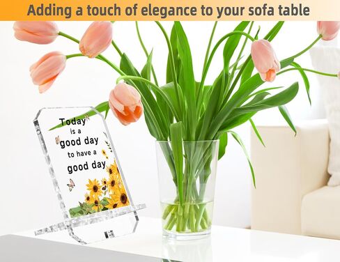 Inspirational Gifts for Coworker Friend Daily Reminder Positive Quote Phone Holder 6.8x3.7 Birthday Gifts Affirmation Gifts for Women Emotional Support Office Desk Decor(Sunflower Good Today) in Saudi Arabia
