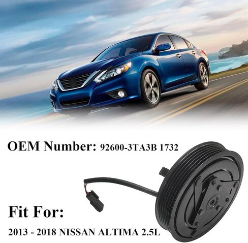 A/C Compressor Clutch Assembly Kit Plate Pulley Bearing Coil 1732 Replacement for 2013-2018 Nissan Altima 2.5L, AC Air Conditioning Compressor Clutch Coil Auto Repair Kit in Saudi Arabia