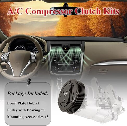 A/C Compressor Clutch Assembly Kit Plate Pulley Bearing Coil 1732 Replacement for 2013-2018 Nissan Altima 2.5L, AC Air Conditioning Compressor Clutch Coil Auto Repair Kit in Saudi Arabia