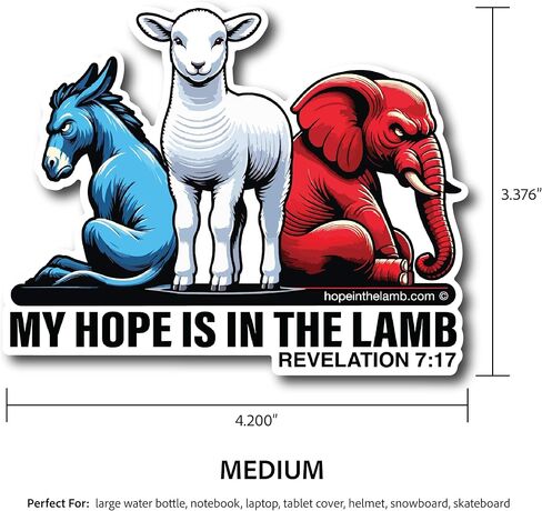 My Hope Is In The Lamb Sticker (Medium - 1 pc) - Jesus 2024, Jesus 24, Christian Sticker, Bible Verse Sticker, Faith Sticker, God Sticker, Lamb of God, Car Decal, Bumper Sticker, Water Bottle, Laptop in Saudi Arabia