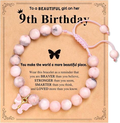 6-10 Year Old Birthday Natural Stone Butterfly Bracelet Gifts for Girls in Saudi Arabia