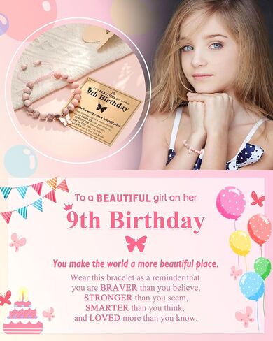6-10 Year Old Birthday Natural Stone Butterfly Bracelet Gifts for Girls in Saudi Arabia