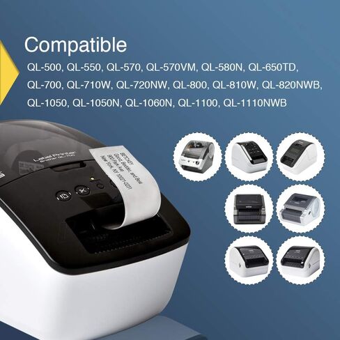BETCKEY - ملصق بديل متوافق وقابل للإزالة لـ Brother DK-4205 (2-3/7 بوصة × 100 بوصة)، يُستخدم مع طابعات ملصقات Brother QL [6 بكرات] in Saudi Arabia