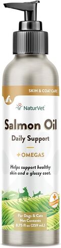 NaturVet – Salmon Oil Skin & Coat Plus Omegas – Supports Healthy Skin & Glossy Coat – Source of Omega-3 & 6 Fatty Acids – for Dogs & Cats (8.75 oz Oil) in Saudi Arabia