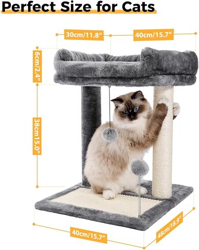 سرير PAWZ Road Cat للخدش، يتميز بأعمدة ووسادات خدش مغطاة بالسيزال الناعم مع كرة لعب رائعة للقطط والقطط in Kuwait
