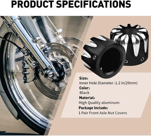 Lirun 2 قطعة غطاء المحور الأمامي بتحكم رقمي بالكمبيوتر غطاء الجوز لـ Harley Dyna Softail Electra Road Street Glide Touring Sportster 1200 Fat Boy Tri Glide in Kuwait