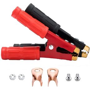 Jumper Cable Clamps Heavy Duty 1000A Battery Cable Clamps 16.5cm Jumper Cable Clamps Pure Copper, with Insulating Sheath for Cars,Trucks, Ships (1000A 2PCS) in Kuwait