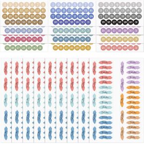21 Sheets Dates Sticker Bundle Foiled Date Dots Date Covers Planner Stickers Foiled Date Covers Day of The Week Stickers Date Planner Stickers in Rainbow Colors for Journey (12 Months and 42 Weeks)