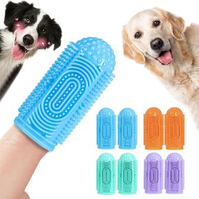 Dog Toothbrush Finger Toothbrush Dog Tooth Brushing Kit 4Pack Dog Finger Toothbrush for Dog Teeth Cleaning&Dog Dental Care Dog Tooth Brush Dog Toothbrush Kit Pet Toothbrush