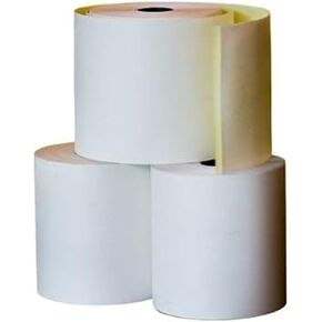Two Ply Carbonless Rolls - Easy to Install - Clear & Crisp Copies | White/Canary - 3" x 90 Feet (30 Rolls Per Carton)