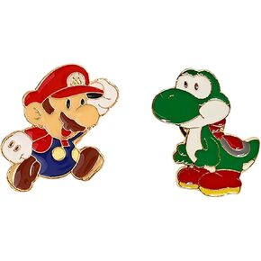 Anime Supe Mario Set of 2 Pieces Cartooon Pins For Boys Girls Gifts (1)