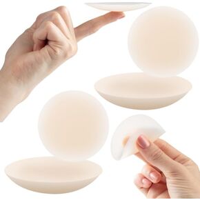 Nipple Covers - 6 cm (Light, 2 Pack) Nipple Pasties for Women - Reusable Medical Grade Silicone Breast Petals - Seamless, Sticky Adhesive, Hypoallergenic, Washable, Waterproof, Thin Edges