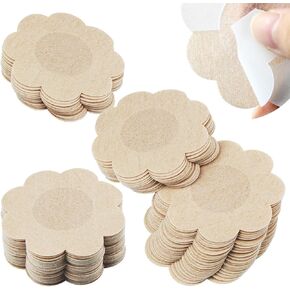 120 Pieces Disposable Nipple Covers for Women, Comfortable and Sexy Skin Color Adhesive Satin Breast Petals Pasties (Flower Style)