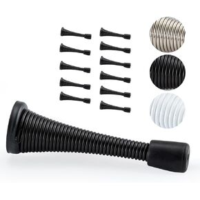 12 Pack Door Stoppers,White Spring Door Stops,3-in MB Heavy Duty Flexible Spring Door Stoppers with Rubber Bumper, Zinc Die Cast Door Stopper Protect Wall & Door-HOME MASTER HARDWARE