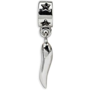 The Black Bow Sterling Silver Italian Horn Dangle Bead Charm