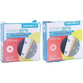 500pcs Hole Reinforcement Stickers Labels - 0.2" Diameter Hole Punch Reinforcement Labels, Self-Adhesive Reinforcement Ring Labels for Repairing Punched Holes, Clear and White