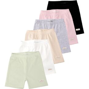6 Pack Girls Bike Cartwheel Shorts Dance Shorts Kids Cotton Shorts Lightweight Breathable Activewear Under Dress