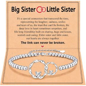 Interlocking 2 Circles Bracelet for Sister Best Friends Birthday Christmas Valentines Day Gifts for Women