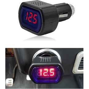 Car LED Digital Voltmeter, DC 12V 24V Battery Voltage Digital Panel Meter, Battery Monitor Digital Voltage Display for Car, Motorcycle, Truck, Universal Car Accessories (1 PCS)