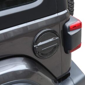JeCar Fuel Filler Door Aluminum Gas Cap Cover Exterior Accessories Compatible with Jeep Wrangler 2018-2023 JL JLU, Carbon Fiber Texture