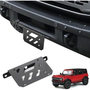 Mabett License Plate Bracket for Ford Bronco 2024 2023 2022 2021 2/4-Door, Iron License Plate Frame for Heavy-Duty Modular Bumper Bronco Accessories