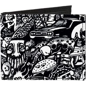 Buckle-Down Men's Standard Canvas Bifold Wallet Scary, 4.0" x 3.5"