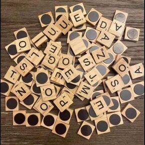 100-Piece Set of 3/4""x 7/8"" Wood Letter Tiles with Magnets for Decorative Signs - Versatile Crafting Essential