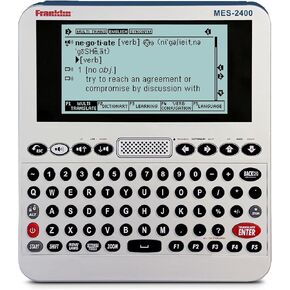 قاموس فرانكلين MES-2400 الرقمي الناطق، مترجم متعدد اللغات، كتاب العبارات الناطق والمزيد